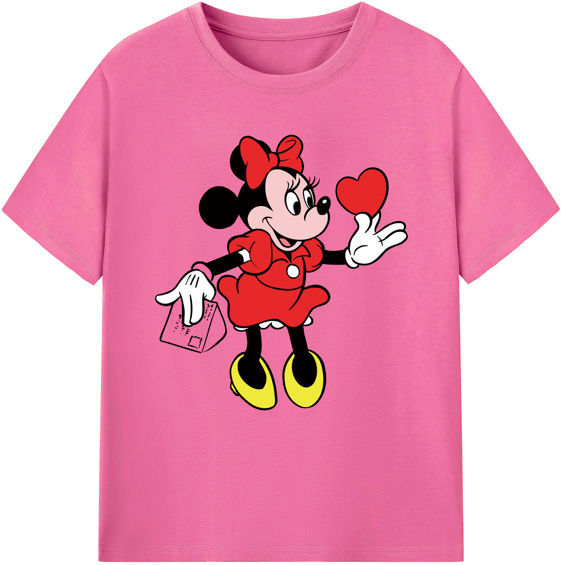 （画像用） ミッキーマウス Mickey Mouse レディースカジュアルプリントTシャツ（綿100％）